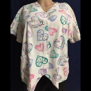 👚👚Landau Ladies V-Neck Button Down Scrub Top👕👕